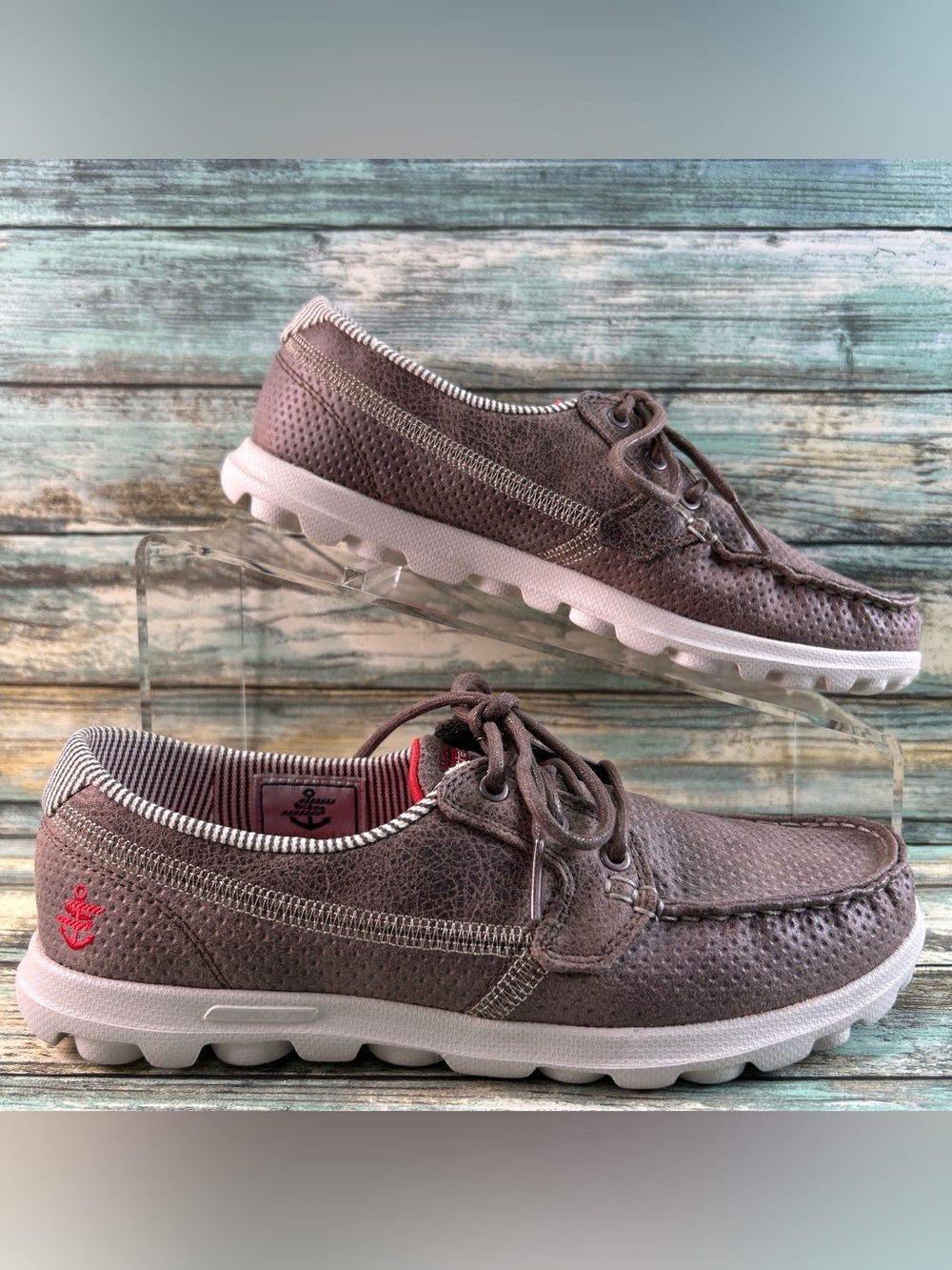 Skechers Tide Goga Mat Boat Shoes Womens Size 6.5M Brown Lightweight Casual Shoe